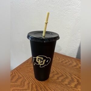 Starbucks CU University of Colorado Reusable Cold Tumbler 4 cups w/lids 2 straw